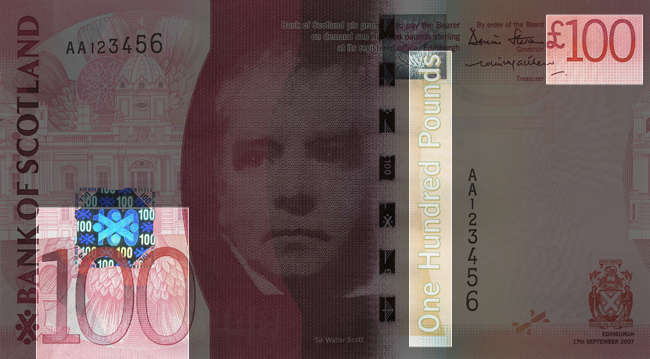 Front of note / Look / Denomination Numerals